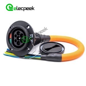 IEC 62196 Type 2 AC Charging Socket 16A 250V Single Phase EV Charger with 0.5 Meters Cable