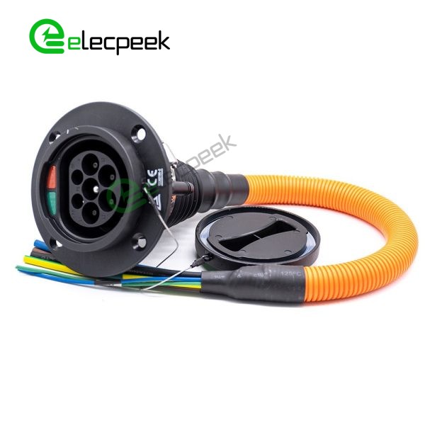 IEC 62196 Type 2 AC Charging Socket 16A 250V Single Phase EV Charger with 0.5 Meters Cable