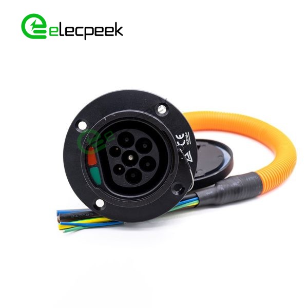 IEC 62196 Type 2 AC Charging Socket 16A 250V Single Phase EV Charger with 0.5 Meters Cable